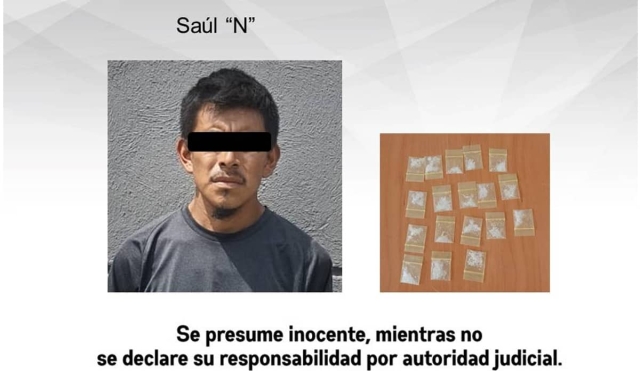 Arrestado con 18 bolsas de “cristal”