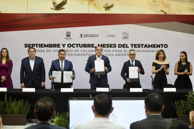 Firman convenio para el otorgamiento de testamentos públicos abiertos, durante septiembre y octubre