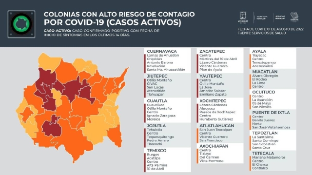 Al parecer, se ha detenido el avance de los municipios con colonias con alto riesgo de contagio covid. Esta semana fueron los mismos que la anterior.