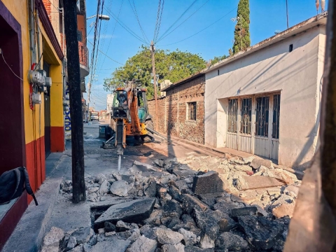  Inicia rehabilitaci&oacute;n de la calle Cuauht&eacute;moc de Yecapixtla