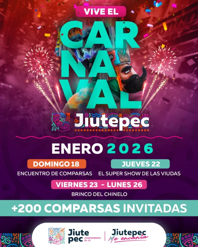 Invita ayuntamiento al 'Carnaval de Jiutepec', en enero de 2026