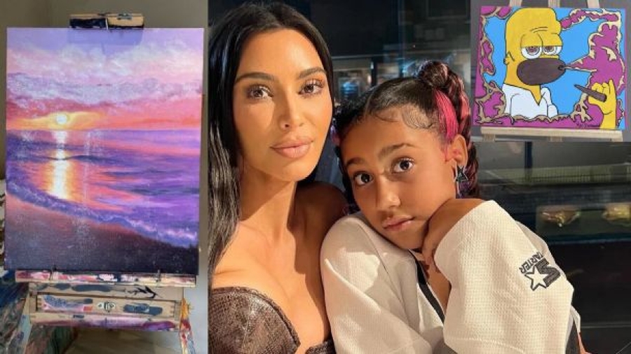 Polémica artística: Comparan pinturas de Mar de Regil con las de la hija de Kim Kardashian