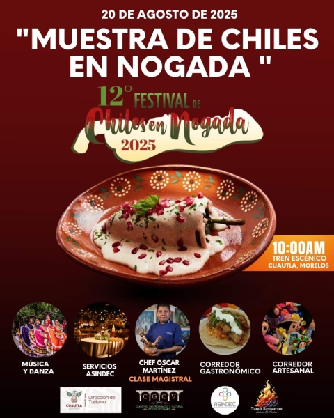 Cuautla, sede de la 12ª edición del Festival del Chile en Nogada