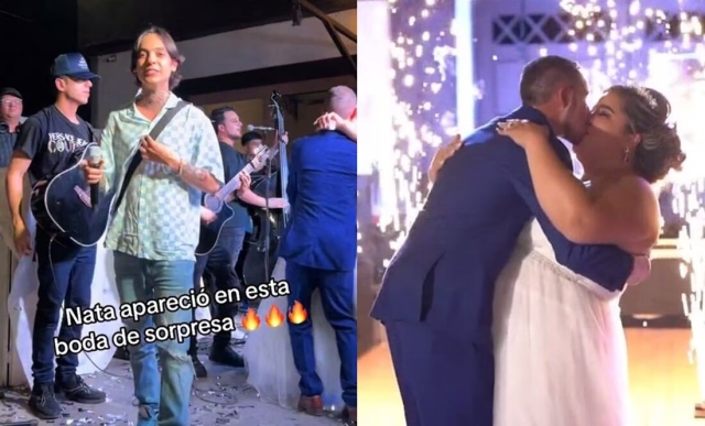 Sorpresa nupcial: Natanael Cano canta para enamorados