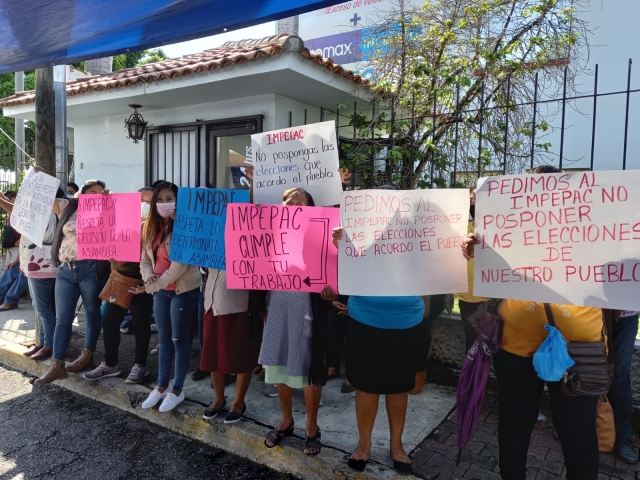 Habitantes de Coatetelco se manifiestan en el Impepac