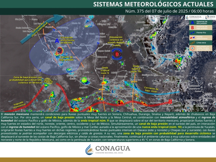 Semana con temperaturas cálidas durante el día y lluvias con actividad eléctrica por las tardes