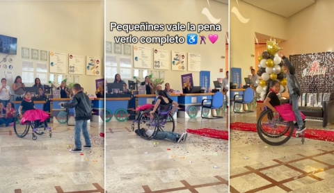 Niño y su compañera en silla de ruedas conquistan TikTok con emotivo baile de Vaselina | VIDEO