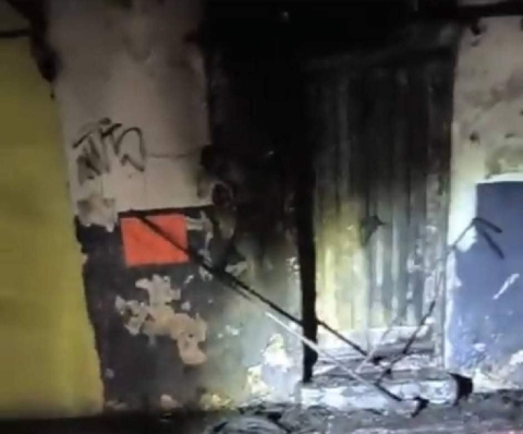 La puerta del establecimiento result&oacute; con da&ntilde;os.