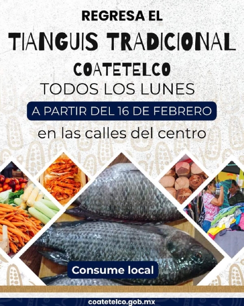 Regresa tianguis tradicional a calles de Coatetelco