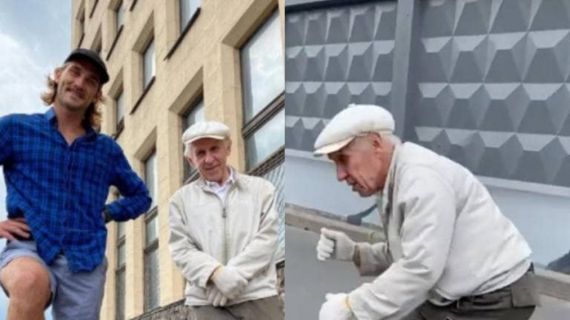 Abuelito de 73 años muestra sus habilidades en el skate.