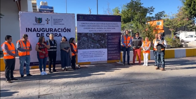 Entrega José Luis Urióstegui nuevo colector de aguas pluviales que resuelve problemática añeja en Patios de la Estación
