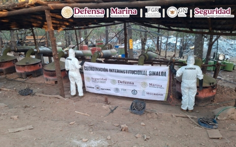 Marina desmantela narcolaboratorio con metanfetamina en Zacatecas