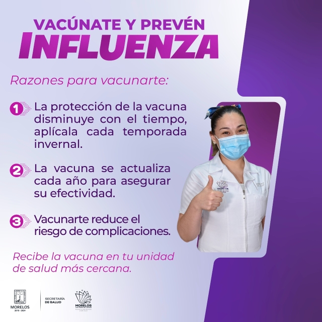 Convoca SSM a padres de familia a vacunar a menores de cinco años de edad contra influenza