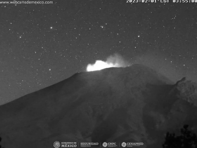 Registra Popocatépetl 213 exhalaciones en las últimas 24 horas