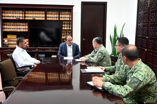 Acuerdan Cuauhtémoc Blanco y comandante de la 24 Zona Militar reforzar trabajo coordinado