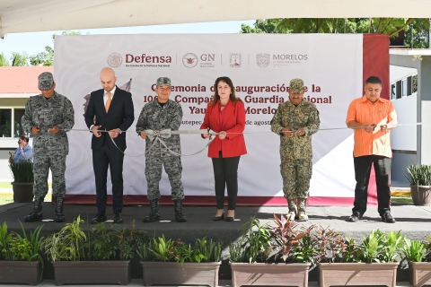 Atestigua Margarita González Saravia inauguración de la 106/a Compañía de la Guardia Nacional en Yautepec