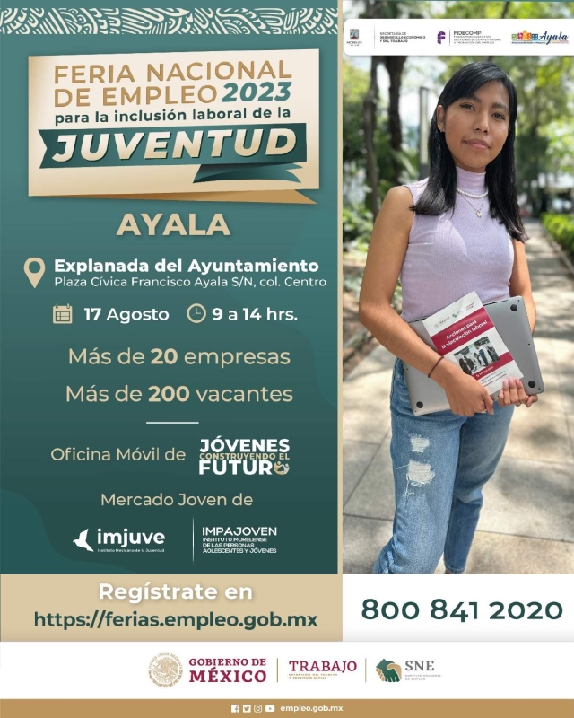 Hoy realizarán la “Feria Nacional del Empleo Ayala 2023”