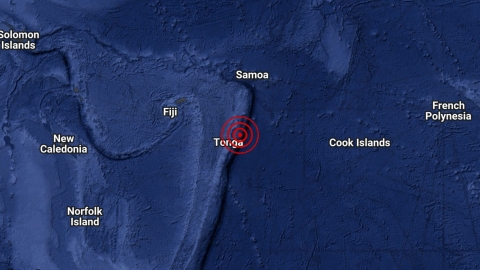 Fuerte terremoto de 7.6 se registra al norte de Tonga