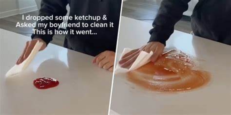 'Ketchup Challenge': El trend de TikTok que evalúa la habilidad de los hombres para limpiar