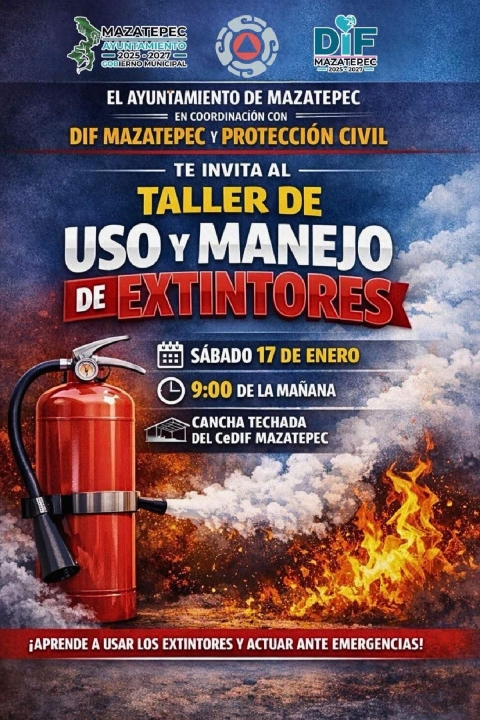 Impartir&aacute;n taller de uso y manejo de extintores en Mazatepec