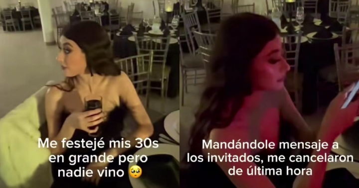 Desilusión cumpleañera: Mujer celebra sus 30 años y nadie llega a su fiesta