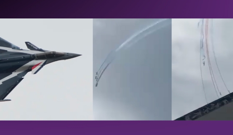 Colisión de dos aviones de la Fuerza Aérea de Francia durante un espectáculo aéreo