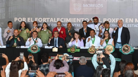 La firma del convenio fue encabezada por la gobernadora de Morelos, Margarita González Saravia.