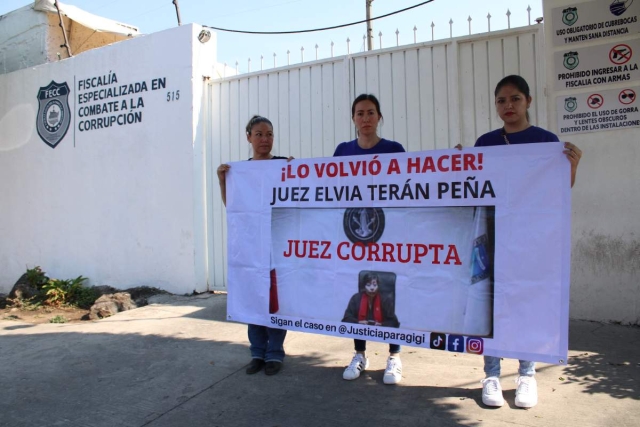 Giovanna Plata, madre de una menor víctima de abuso sexual, acudió a la Fiscalía Anticorrupción para exigir se judicialice una carpeta de investigación iniciada contra la jueza Elvia Terán Peña por presuntos delitos cometidos por servidores públicos. 