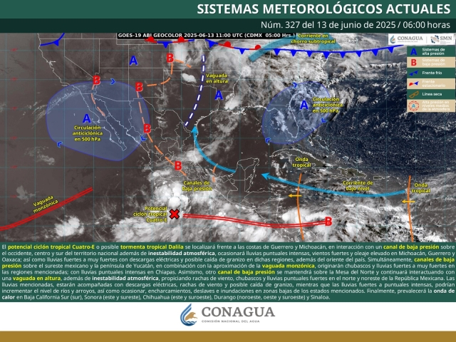 Ciclón &#039;Dalila&#039; traerá lluvias fuertes y descenso de temperatura para este fin de semana en Morelos