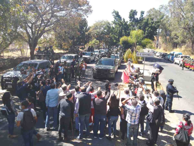 El despliegue de seguridad comenzó con una demostración en la colonia Vista Hermosa. 