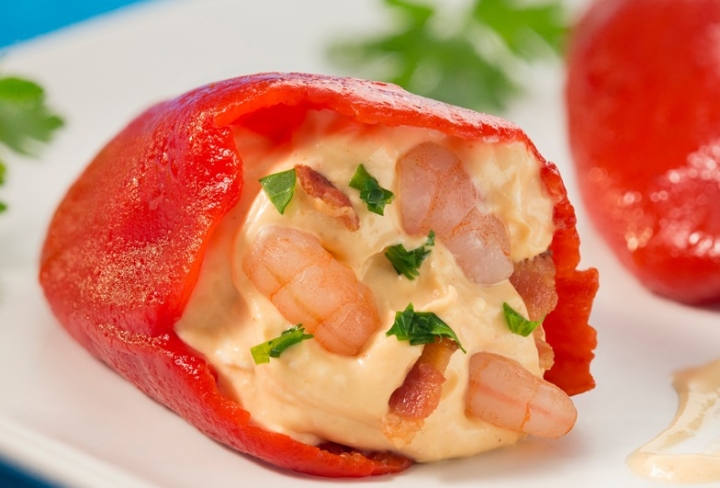 Receta de pimientos de piquillo rellenos de camarones