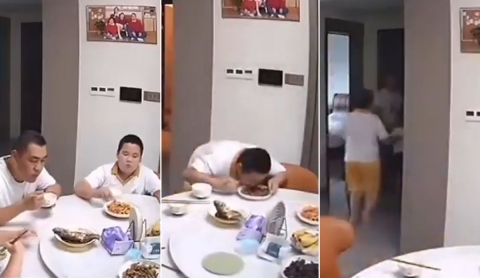 &#039;¡No terminé de comer!&#039;: familia huye por un terremoto y su hijo vuelve a terminar su comida