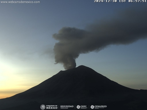 Registra 83 exhalaciones volcán Popocatépetl; se mantiene semáforo amarillo fase 2