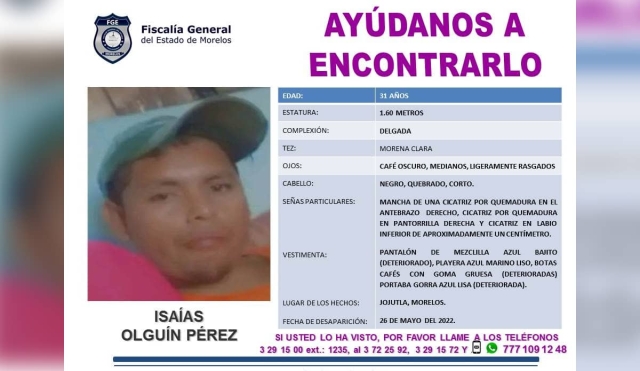 Desapareció en Jojutla hace nueve días