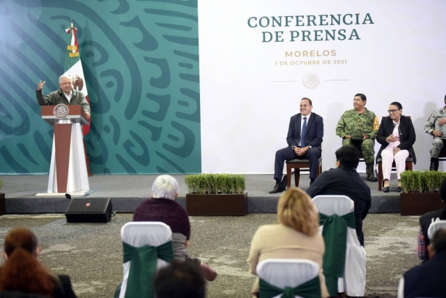 El presidente reiteró el apoyo al gobierno morelense.