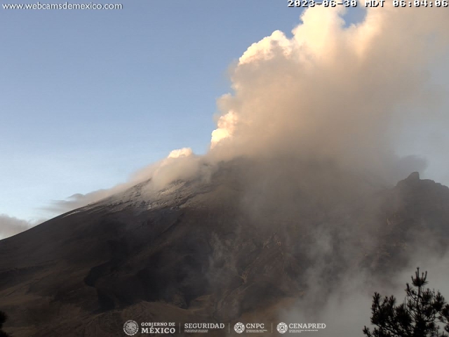 Detectan 29 exhalaciones del volcán Popocatépetl; se mantiene semáforo amarillo fase 2