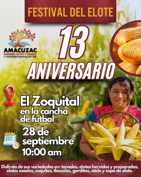 Celebrarán 13º Festival del Elote en El Zoquital