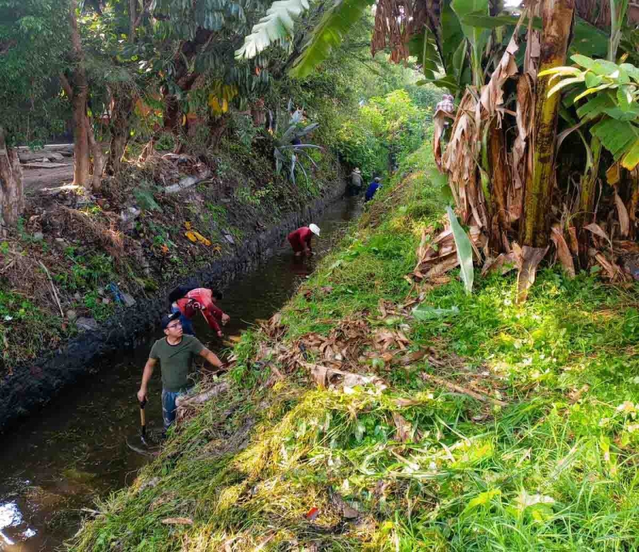 Se realiza desazolve y limpieza de apantles en varias colonias del municipio. 