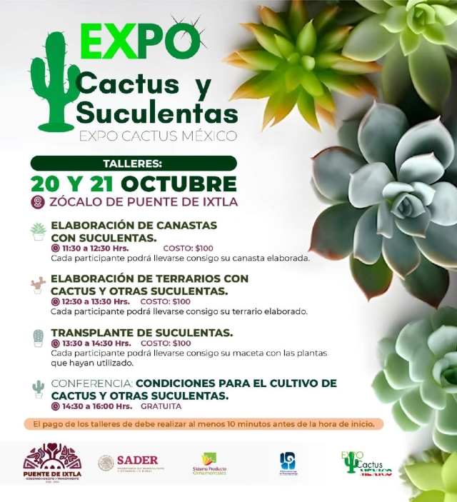 En puerta, Expo Cactus 2023 en Puente de Ixtla