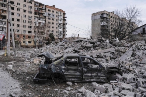 Pokrovsk, lugar de intensas batallas con las tropas rusas, en la región de Donetsk, Ucrania, el 25 de marzo de 2025.