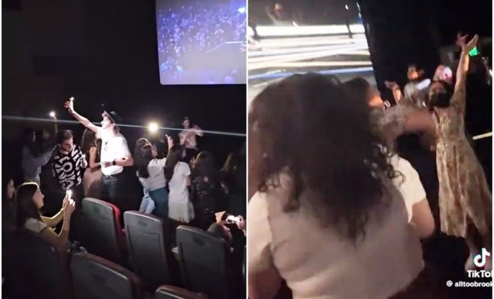 Emoción desbordante: &#039;Swifties&#039; cantan y bailan en salas de cine viendo &#039;The Eras Tour&#039;