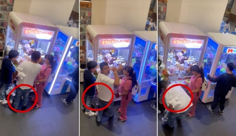 Utilizaron a su hija para sacar peluches sin pagar en una plaza de la CDMX y el video se hizo viral en TikTok