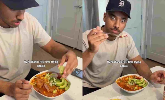 Estadounidense prueba pozole por primera vez; su reacción conquista tiktok