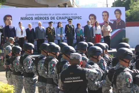 Participa gobernadora en ceremonia militar conmemorativa del CLXXVIII Aniversario de la Gesta Heroica de los Niños Héroes