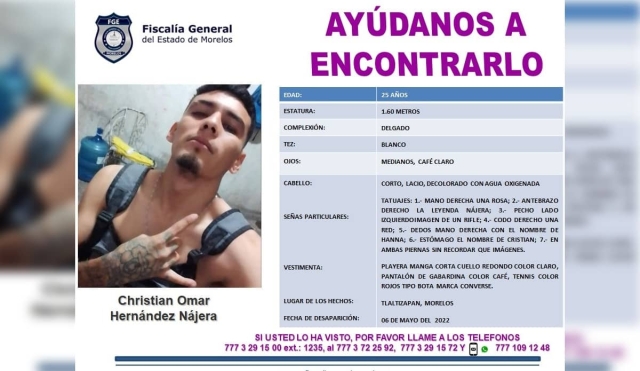 Un joven es buscado desde hace tres semanas