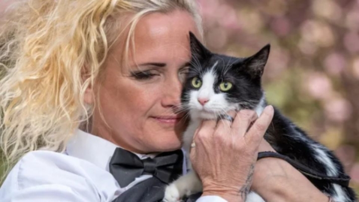 No es broma: Mujer se casa con su gato para evitar que el felino sea expulsado por su casero