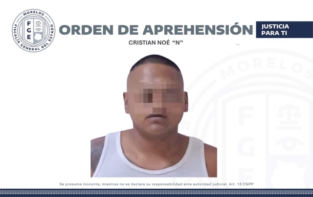 Cristian No&eacute; &ldquo;N&rdquo; fue entregado a elementos de la Polic&iacute;a de Investigaci&oacute;n del Estado de M&eacute;xico para que lo presenten ante el juez que lo requiere.