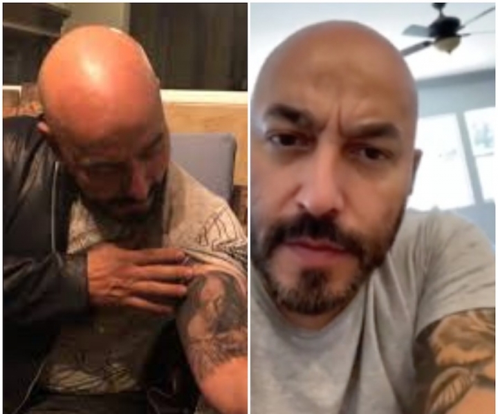 Lupillo Rivera deja ver parte del nuevo tatuaje con el que cubrió el de Belinda