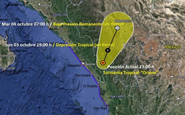 &#039;Orlene&#039; se degrada a tormenta tropical