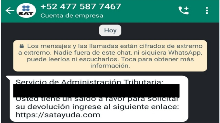 WhatsApp: ¿Cómo identificar mensajes fraudulentos a nombre del SAT?